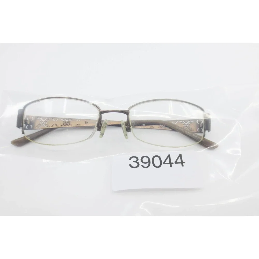 Charmant Titanium Eyeglasses Brown Filigree Rectangular Frames CH10825 LB